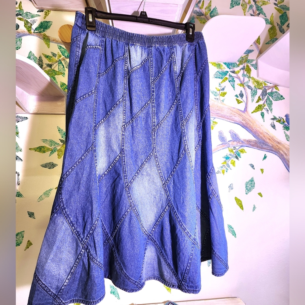 Denim Boot Skirt L Studio West